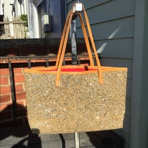 J Crew Gold Glitter Tote